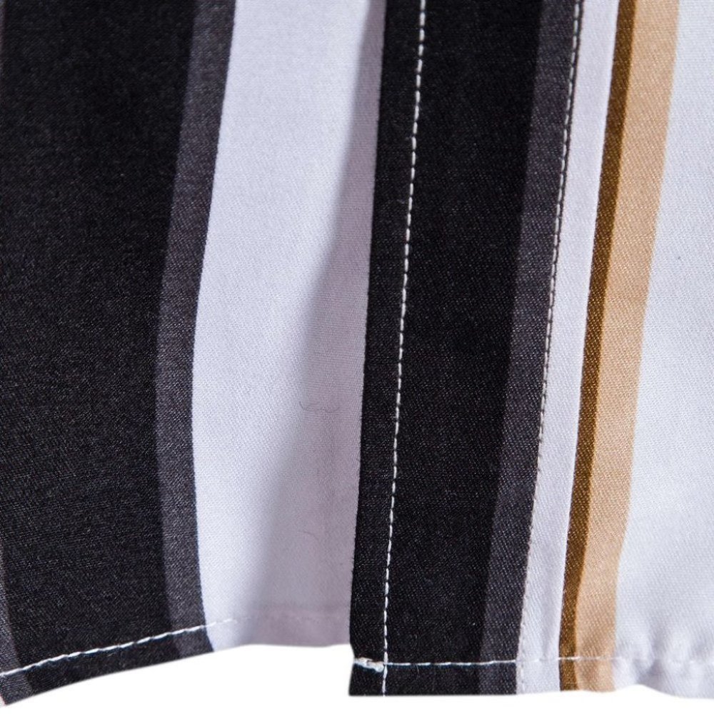 Casual Button Down Men's Summer Striped Print Shirt - Picture 8 of 10